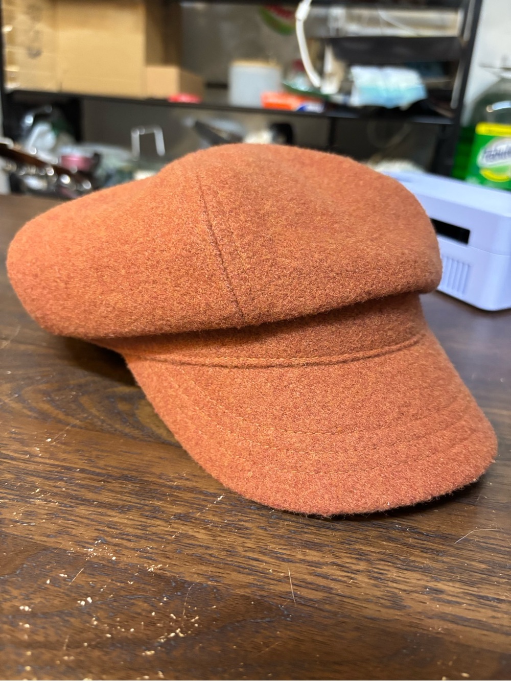 Betmar New York Fall Wool Cadet Cap in Rust Orange
